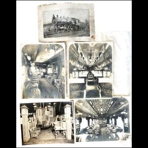 ANTIQUE PHOTOGRAPHS~NEW CENTRAL ATLANTIC PASSENGER LOCOMOTIVE TRAIN~LOT OF 4